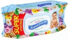 Серветки вологі Super Fresh з клапаном (120шт/пак) (артикул: 070100022) купити в розділі «Засоби для прибирання, госптовари, одноразовий посуд для дому».